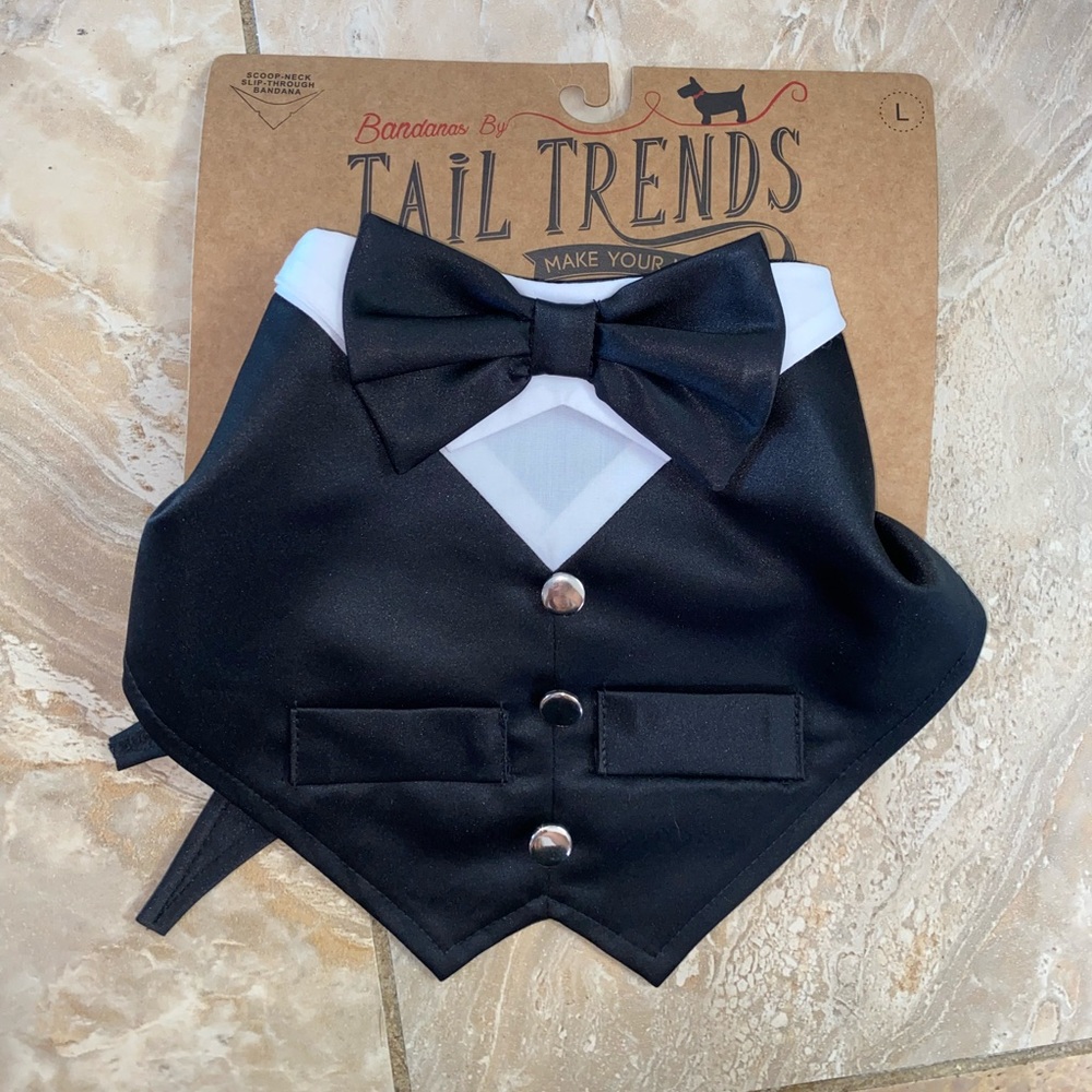 NEW Large Dog Tuxedo Bandana for wedding/special occasions